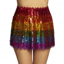 MINI-JUPE STRETCH SEQUIN MULTICOLORE