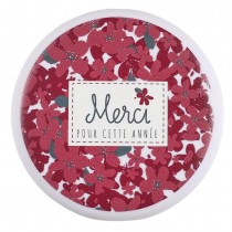 MIROIR DE POCHE ROND MERCI ANNÉE FLEUR 7.8CM