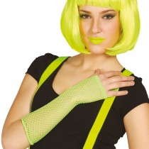 MITAINES GANTS LONGS RÉSILLES VERT FLUO FEMME