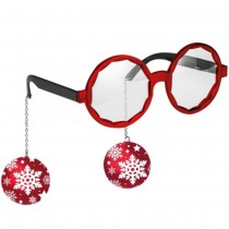 MONTURE LUNETTES BOULE NOËL FLOCON ROUGE ADULTE