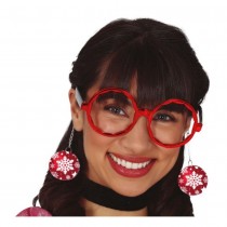 MONTURE LUNETTES BOULE NOËL FLOCON ROUGE ADULTE
