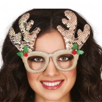 MONTURE LUNETTES RENNE BOIS SEQUIN OR ROSE ADULTE