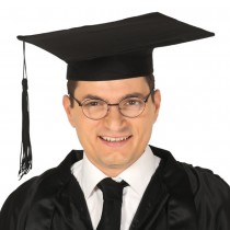 MORTARBOARD TISSU NOIR REMISE DIPL?\ ME USA ADULTE
