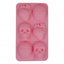 MOULE SILICONE 6 CAVITÉS HALLOWEEN 26X16CM ROSE