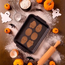 MOULE SILICONE 6 CAVITÉS HALLOWEEN 26X16CM ROSE