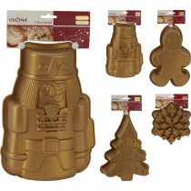 MOULE SILICONE GÂTEAU NOËL 24X21X4.5CM OR