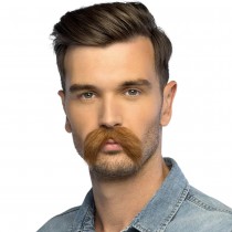 MOUSTACHE BRUN POSTICHE AUTOCOLLANT HOMME