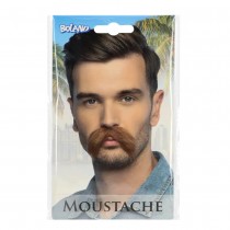 MOUSTACHE BRUN POSTICHE AUTOCOLLANT HOMME