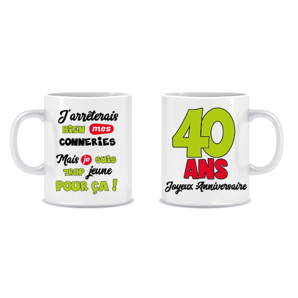 MUG ÂGE ANNIVERSAIRE 40 ANS