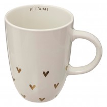 MUG CÉRAMIQUE AMOUR CŒUR OR 44CL BLANC