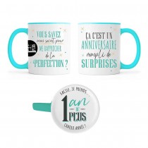 MUG CÉRAMIQUE ANNIVERSAIRE SECRET 1AN PLUS 355ML