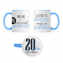 MUG CÉRAMIQUE ANNIVERSAIRE SECRET 20ANS 355ML