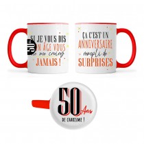 MUG CÉRAMIQUE ANNIVERSAIRE SECRET 50ANS 355ML