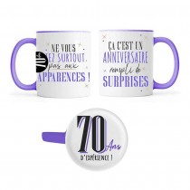 MUG CÉRAMIQUE ANNIVERSAIRE SECRET 70ANS 355ML