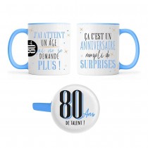 MUG CÉRAMIQUE ANNIVERSAIRE SECRET 80ANS 355ML