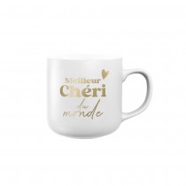 MUG CÉRAMIQUE CHERI SAINT VALENTIN BLANC MAT