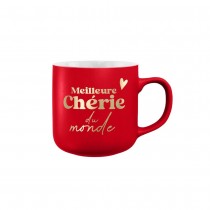 MUG CÉRAMIQUE CHERIE SAINT VALENTIN ROUGE MAT