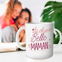 MUG CÉRAMIQUE LA PLUS BELLE MAMAN 9.5CM BLANC