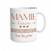 MUG CÉRAMIQUE MAMIE D\'AMOUR HISTOIRES 9.5CM BLANC