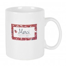 MUG CÉRAMIQUE MERCI ANNÉE FEUTRE 80CL BLANC