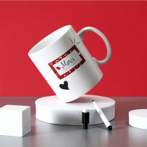 MUG CÉRAMIQUE MERCI ANNÉE FEUTRE 80CL BLANC