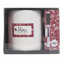 MUG CÉRAMIQUE MERCI ANNÉE FEUTRE 80CL BLANC