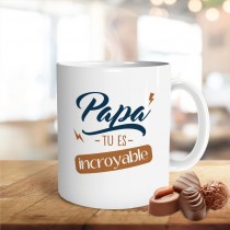 MUG CÉRAMIQUE PAPA INCROYABLE 9.5CM BLANC