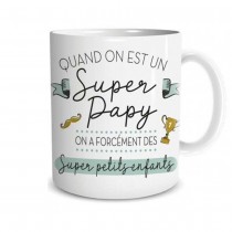 MUG CÉRAMIQUE SUPER PAPY PETITS-ENFANTS 9.5CM