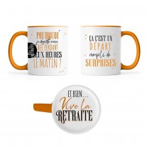 MUG CÉRAMIQUE VIVE LA RETRAITE DÉPART 355ML
