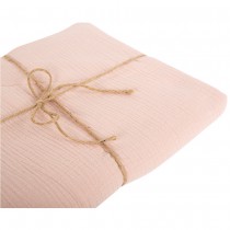 NAPPE GAZE DE COTON LAVABLE 1.30X2.4M VIEUX ROSE