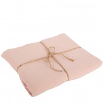 NAPPE GAZE DE COTON LAVABLE 1.30X2.4M VIEUX ROSE