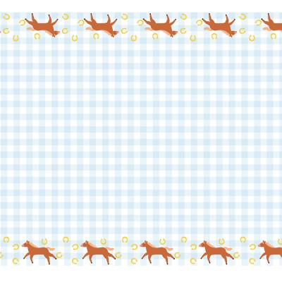 NAPPE PAPIER À CARREAUX CHEVAL 180X120CM BLEU