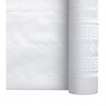 NAPPE PAPIER DAMASSÉ 100X1.18M BLANC