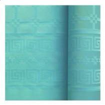 NAPPE PAPIER DAMASSÉ 6X1.18M TURQUOISE