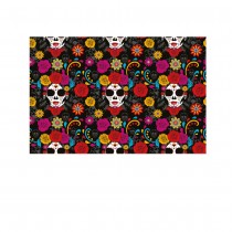 NAPPE PLASTIQUE CATRINA SQUELETTE 137X274CM NOIR