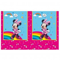 NAPPE PLASTIQUE MINNIE RAINBOW 180X120CM ROSE