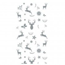 NAPPE PLIÉE EFFET SATIN 220 X 140 CM CERF ARGENT