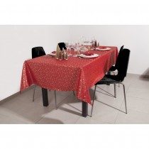 NAPPE TISSU ÉTOILE OR MÉTAL 140X360CM ROUGE