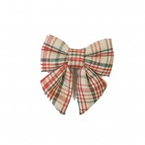 NŒUD CADEAU TARTAN ÉCOSSAIS 15X13CM BEIGE