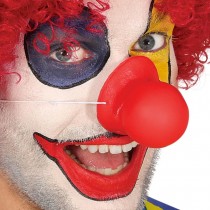 NEZ CLOWN SONORE LATEX ROUGE AVEC ÉLASTIQUE
