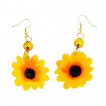 PAIRE BOUCLES D\'OREILLES TOURNESOL ADULTE