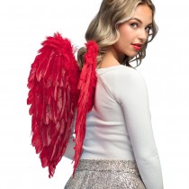 PAIRE D\'AILES D\'ANGE PLIÉES 50X50CM ROUGE