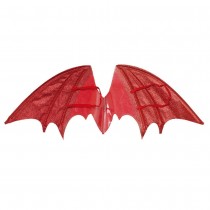 PAIRE D\'AILES DIABLE 90X35CM ROUGE PAILLETÉ