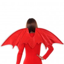 PAIRE D\'AILES DIABLE 90X35CM ROUGE PAILLETÉ