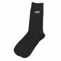 PAIRE DE CHAUSSETTES CHÉRI CŒUR NOIR HOMME