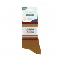 PAIRE DE CHAUSSETTES COTON MARRON PAPA OURS HOMME