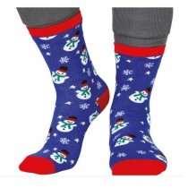 PAIRE DE CHAUSSETTES NOËL BONHOMME NEIGE ADULTE