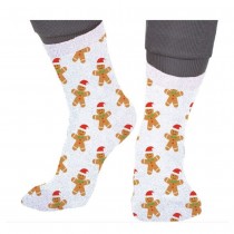 PAIRE DE CHAUSSETTES NOËL PAIN ÉPICES BLANC ADULTE