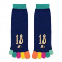 PAIRE DE CHAUSSETTES ORTEILS ANNIVERSAIRE 18ANS