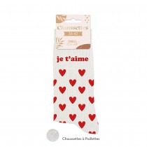 PAIRE DE CHAUSSETTES PAILLETTES AMOUR FEMME
